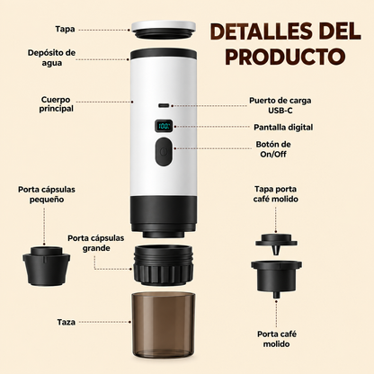 Cafetera portátil inteligente 3 en 1