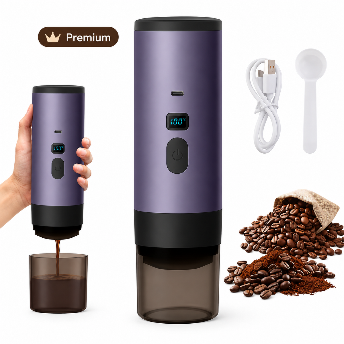 Cafetera portátil inteligente 3 en 1